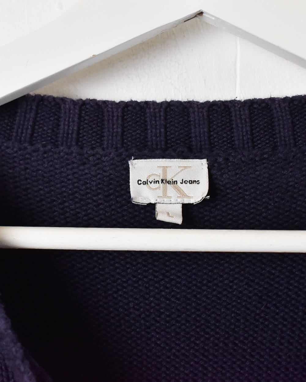 Navy Calvin Klein Jeans Knitted Sweatshirt - Large