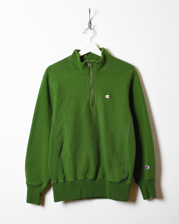 Green Champion Reverse Weave 1/4 Zip Sweatshirt - Small