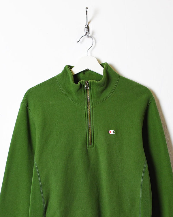Green Champion Reverse Weave 1/4 Zip Sweatshirt - Small
