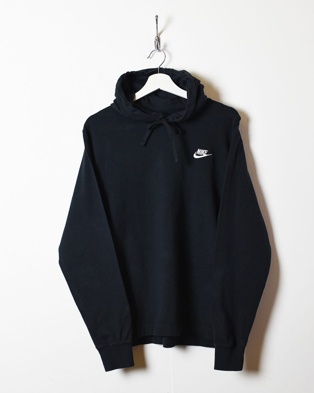 Black Nike Hooded Long Sleeved T-Shirt - Small