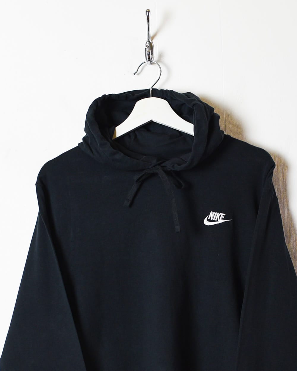 Black Nike Hooded Long Sleeved T-Shirt - Small