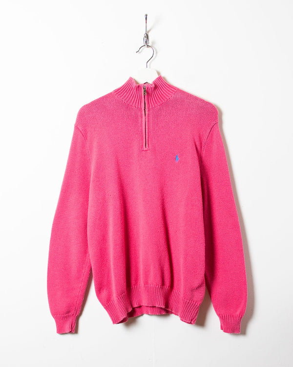Pink Polo Ralph Lauren 1/4 Zip Sweatshirt - Medium