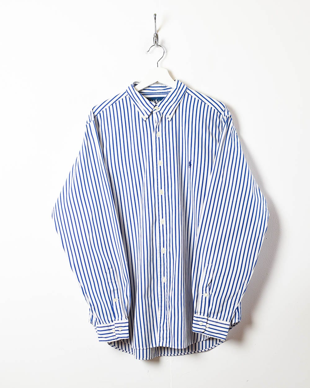 White Polo Ralph Lauren Striped Shirt - Large