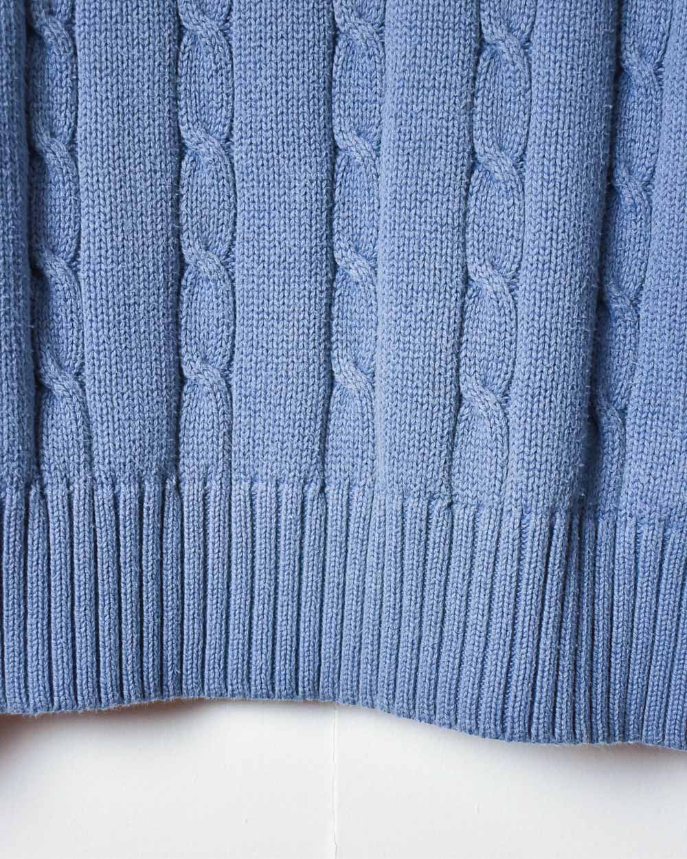 Blue Tommy Hilfiger Cable Knit Sweatshirt - Medium