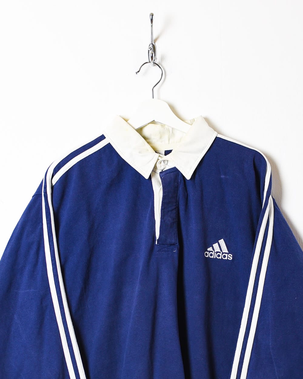 Navy Adidas Rugby Shirt - X-Large