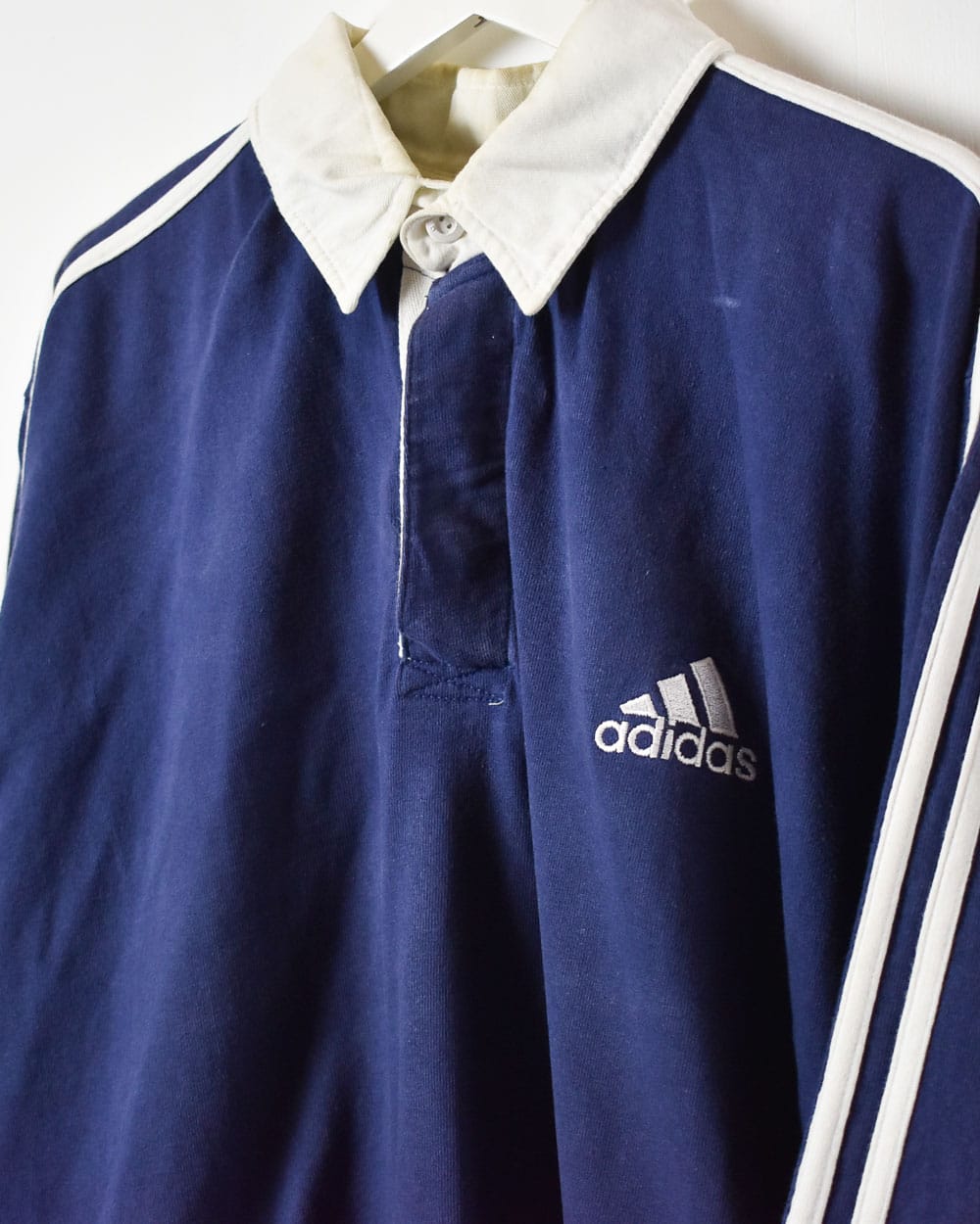 Navy Adidas Rugby Shirt - X-Large