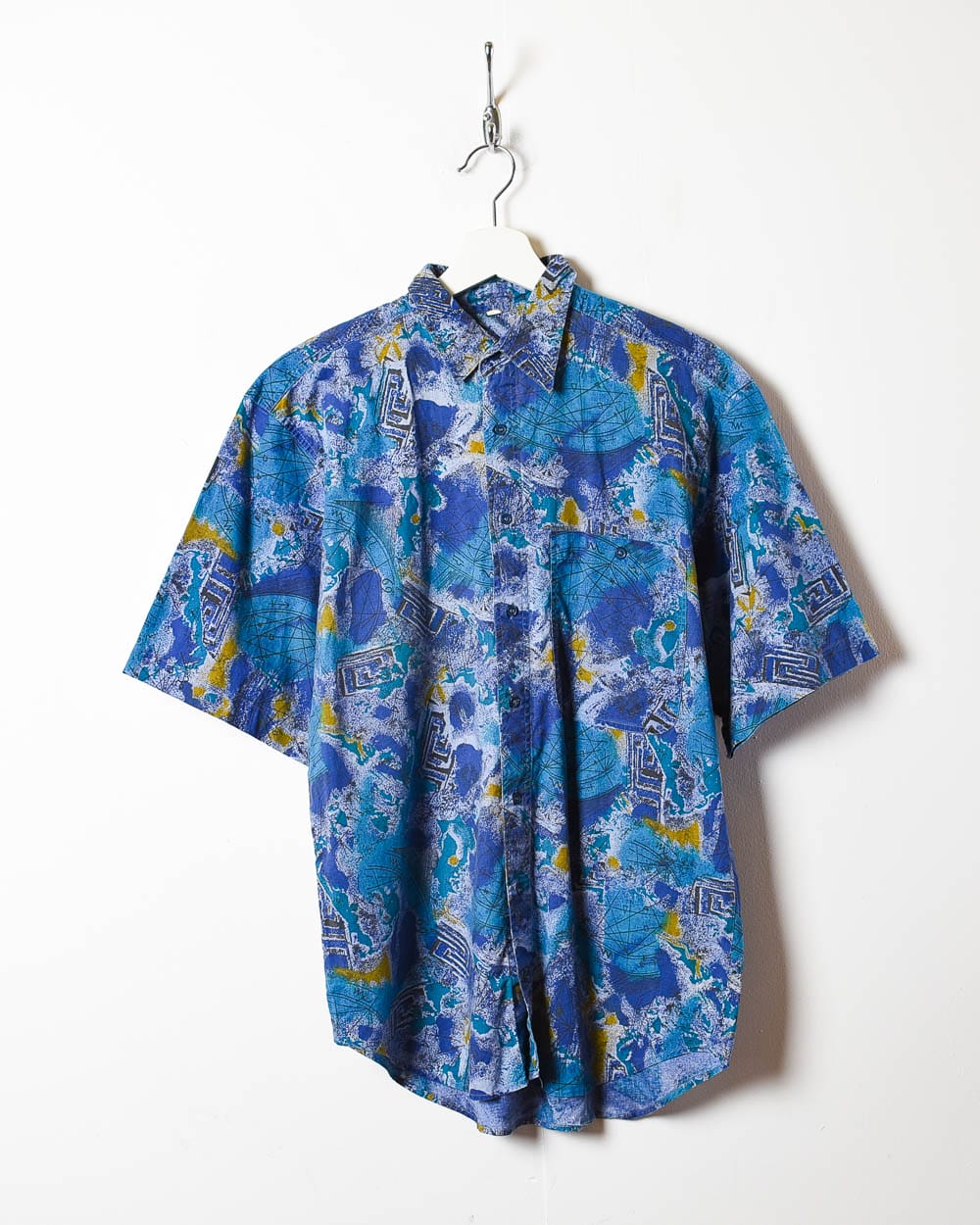Blue All-Over Print Short Sleeved Shirt - Medium