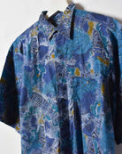 Blue All-Over Print Short Sleeved Shirt - Medium