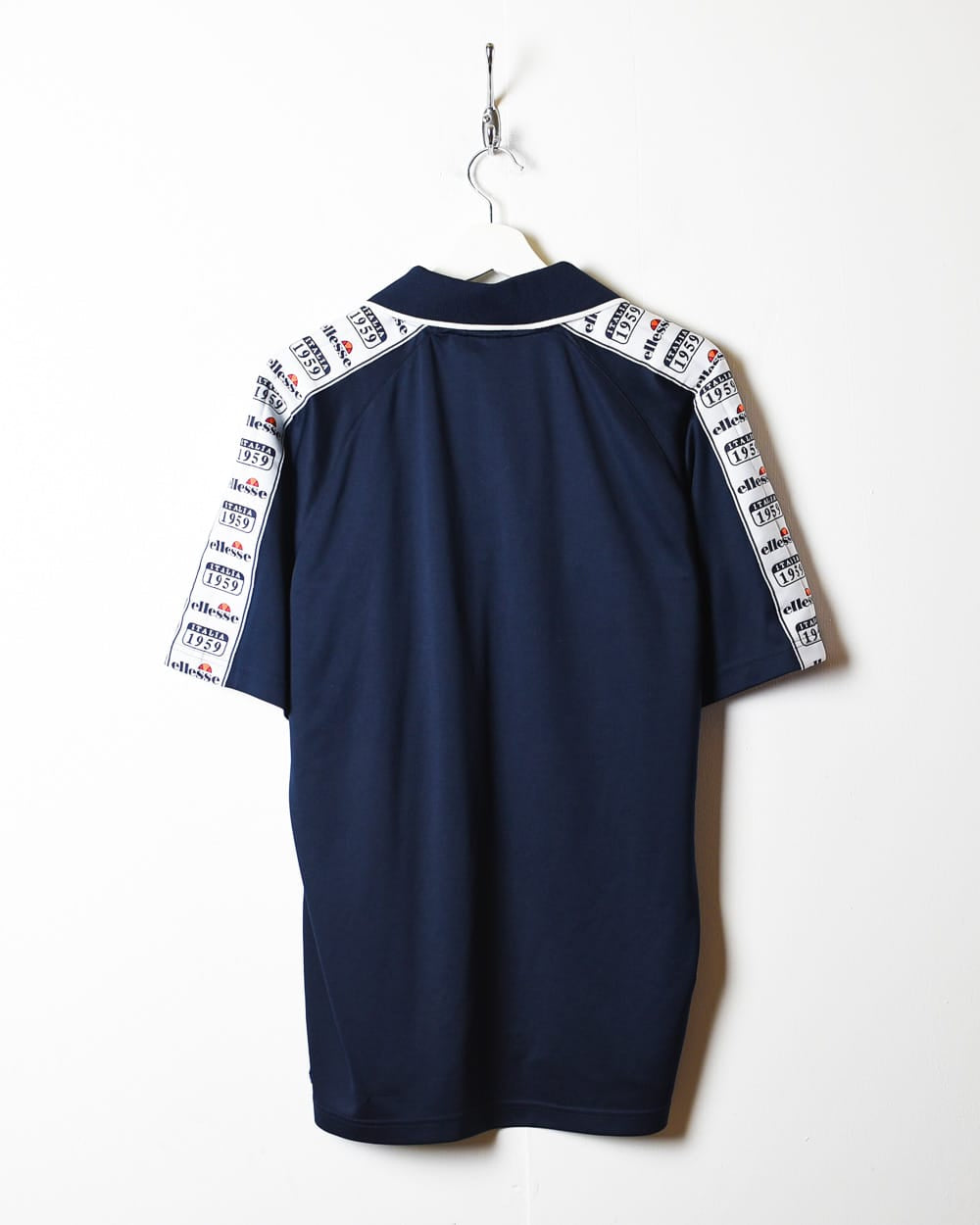 Navy Ellesse Italia Collared T-Shirt - Medium