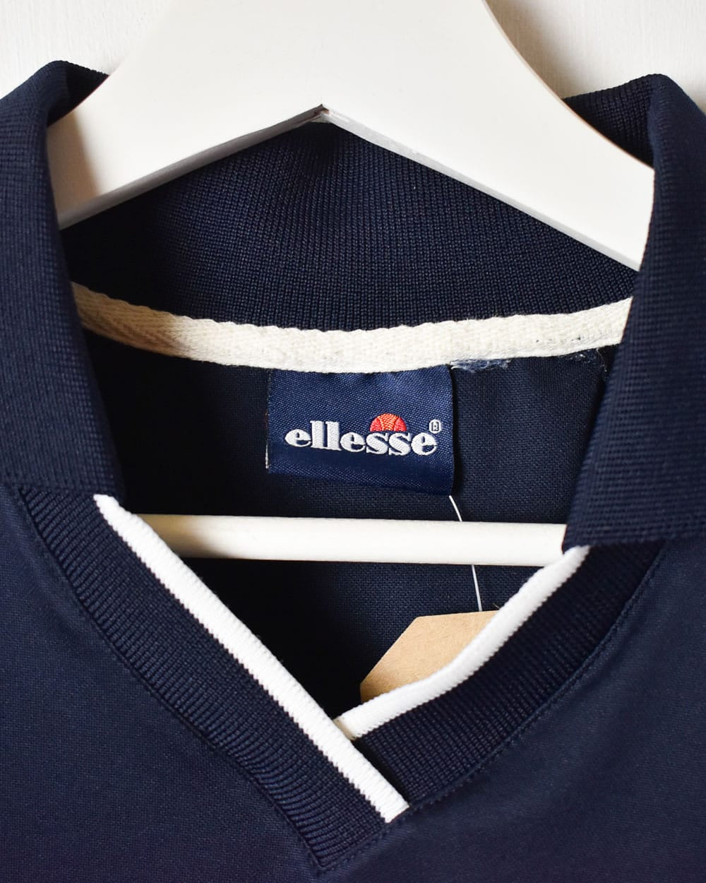 Navy Ellesse Italia Collared T-Shirt - Medium