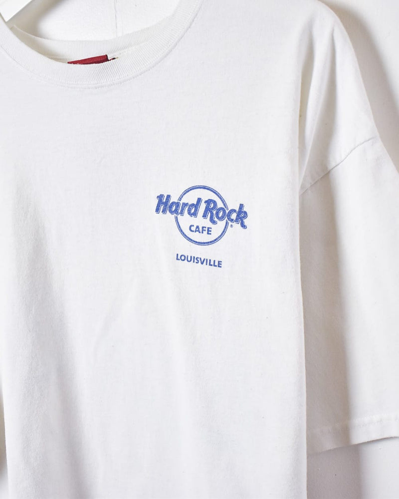 Vintage 00s White Hard Rock Cafe Louisville T-Shirt - Large Cotton