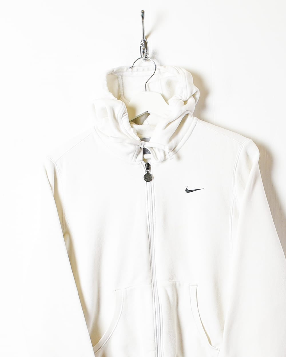 White Nike Zip-Through Hoodie - Medium Women's