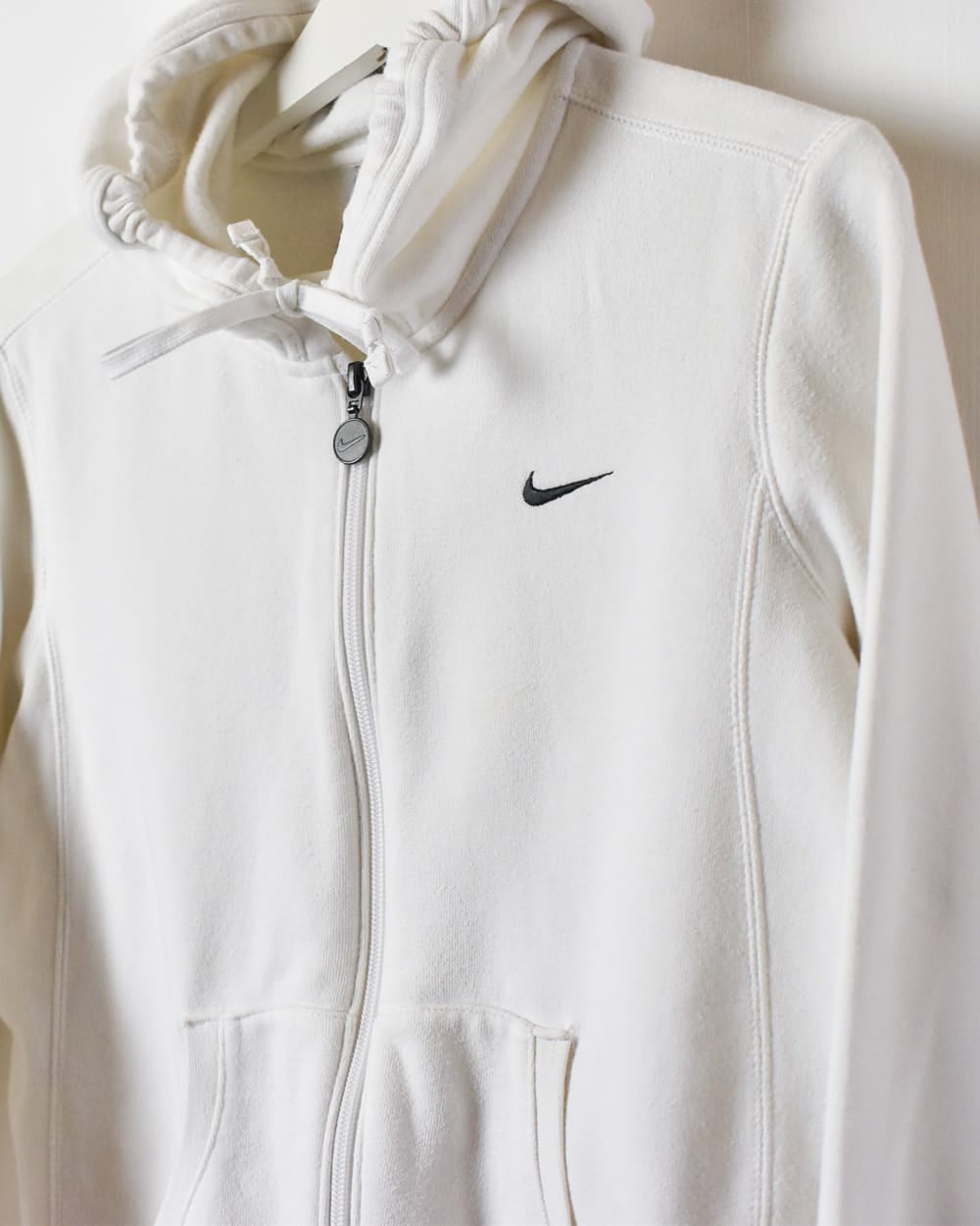 White Nike Zip-Through Hoodie - Medium Women's