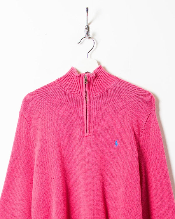 Pink Polo Ralph Lauren 1/4 Zip Sweatshirt - Medium