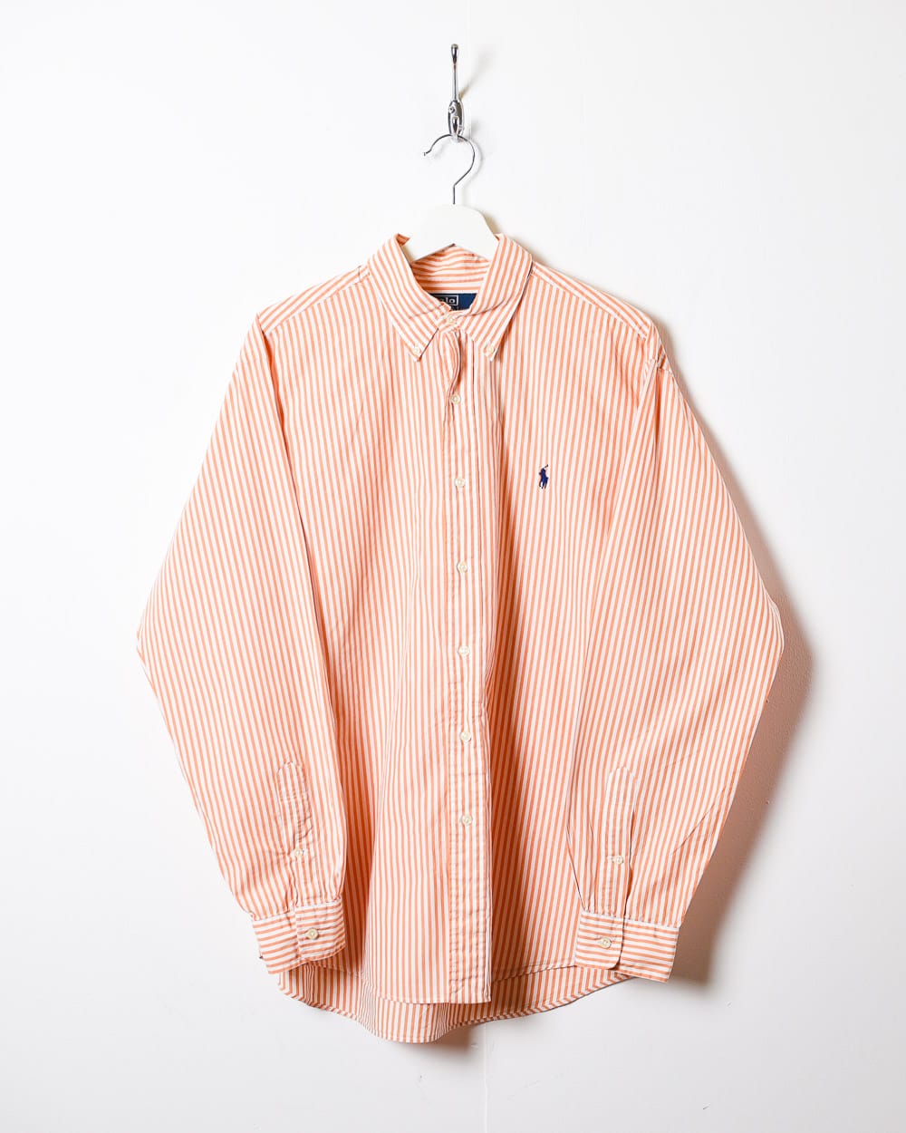 Orange Polo Ralph Lauren Striped Shirt - Large
