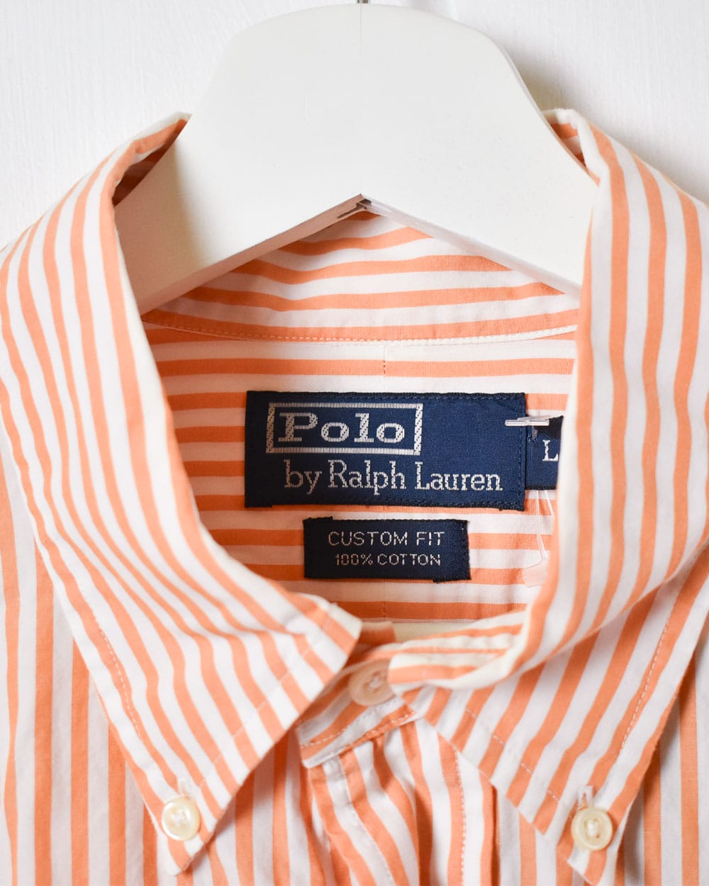 Orange Polo Ralph Lauren Striped Shirt - Large
