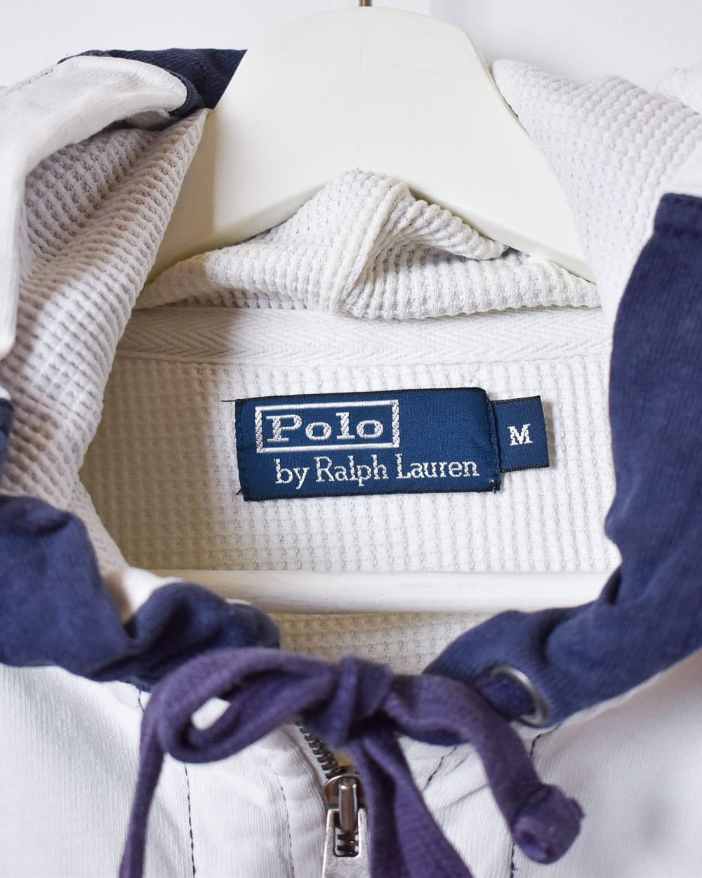 Navy Polo Ralph Lauren Striped Zip-Through Hoodie - Medium