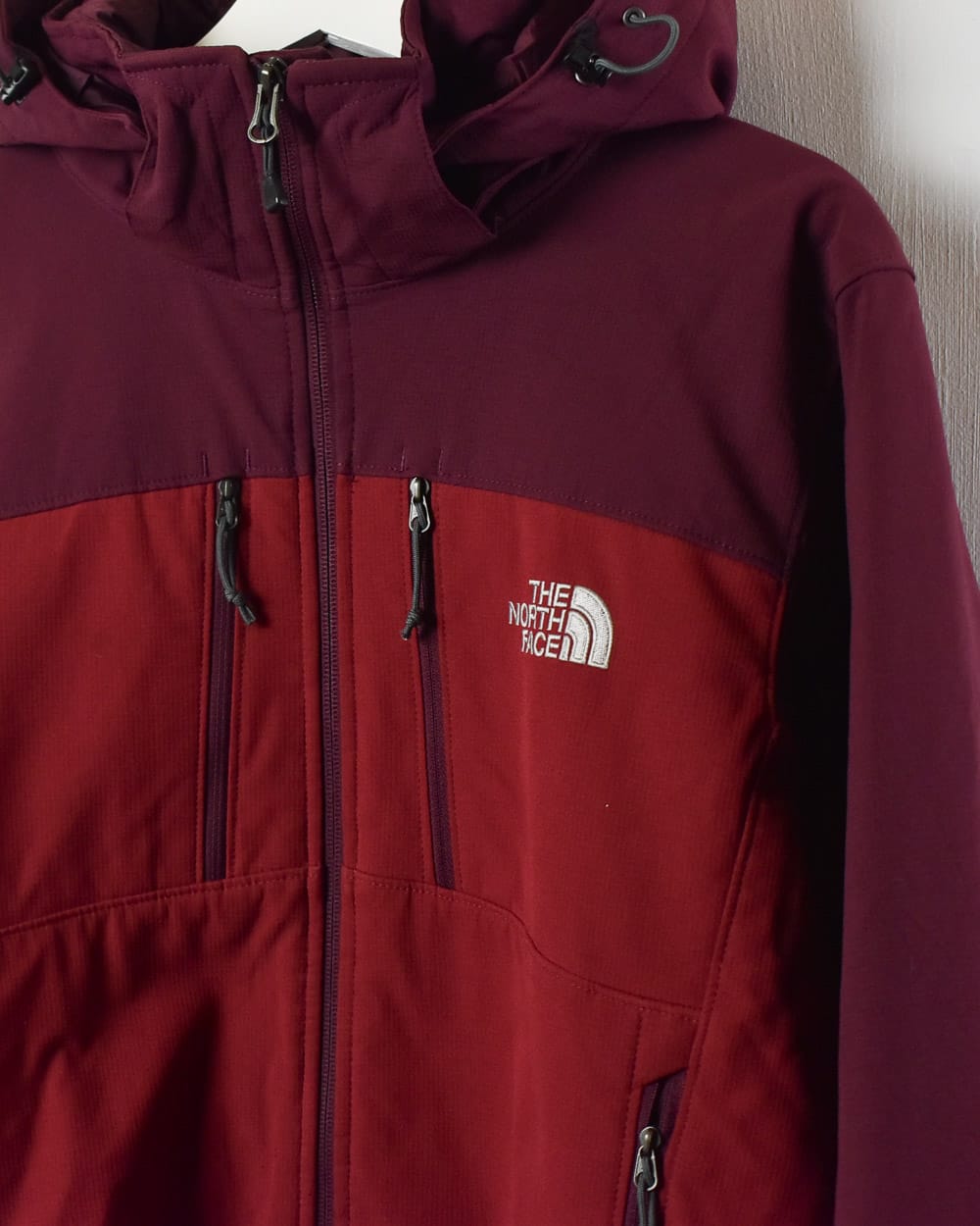 Maroon The North Face Hooded Coat - Small