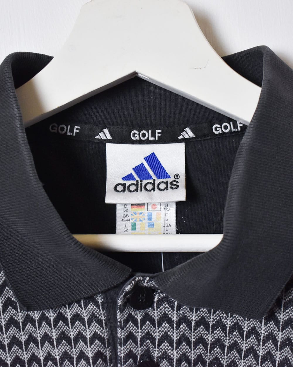 Grey Adidas Golf All-Over Print Polo Shirt - Large