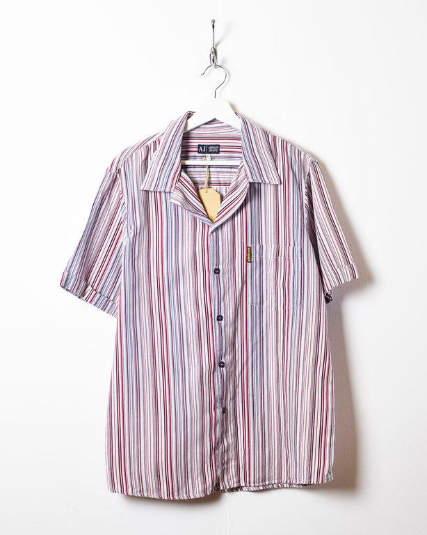 Multicolour Armani Jeans Striped Short Sleeved Shirt - X-Large