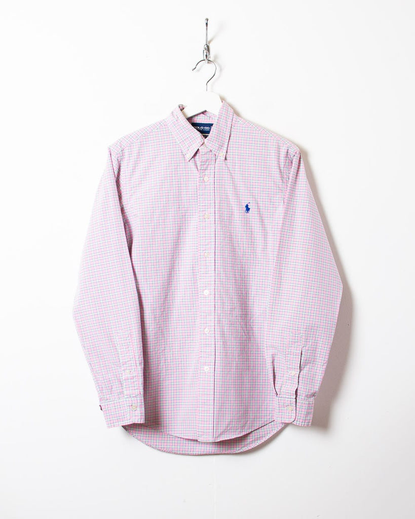 Vintage 90s Pink Polo Golf Ralph Lauren Checked Shirt - Small