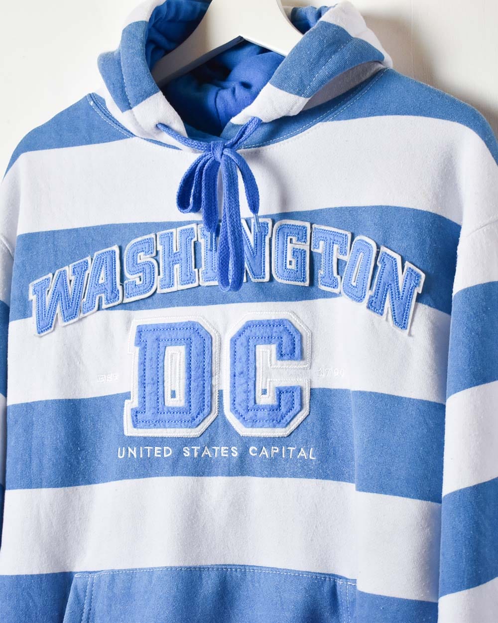 White Washington DC Striped Hoodie - Small