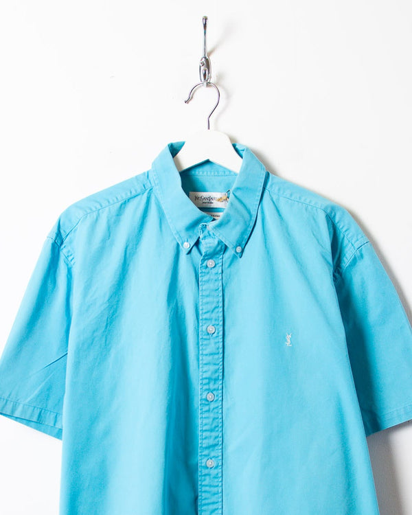 BabyBlue Yves Saint Laurent Short Sleeved Shirt - X-Large