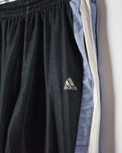 Black Adidas Mesh Tracksuit Bottoms - Large