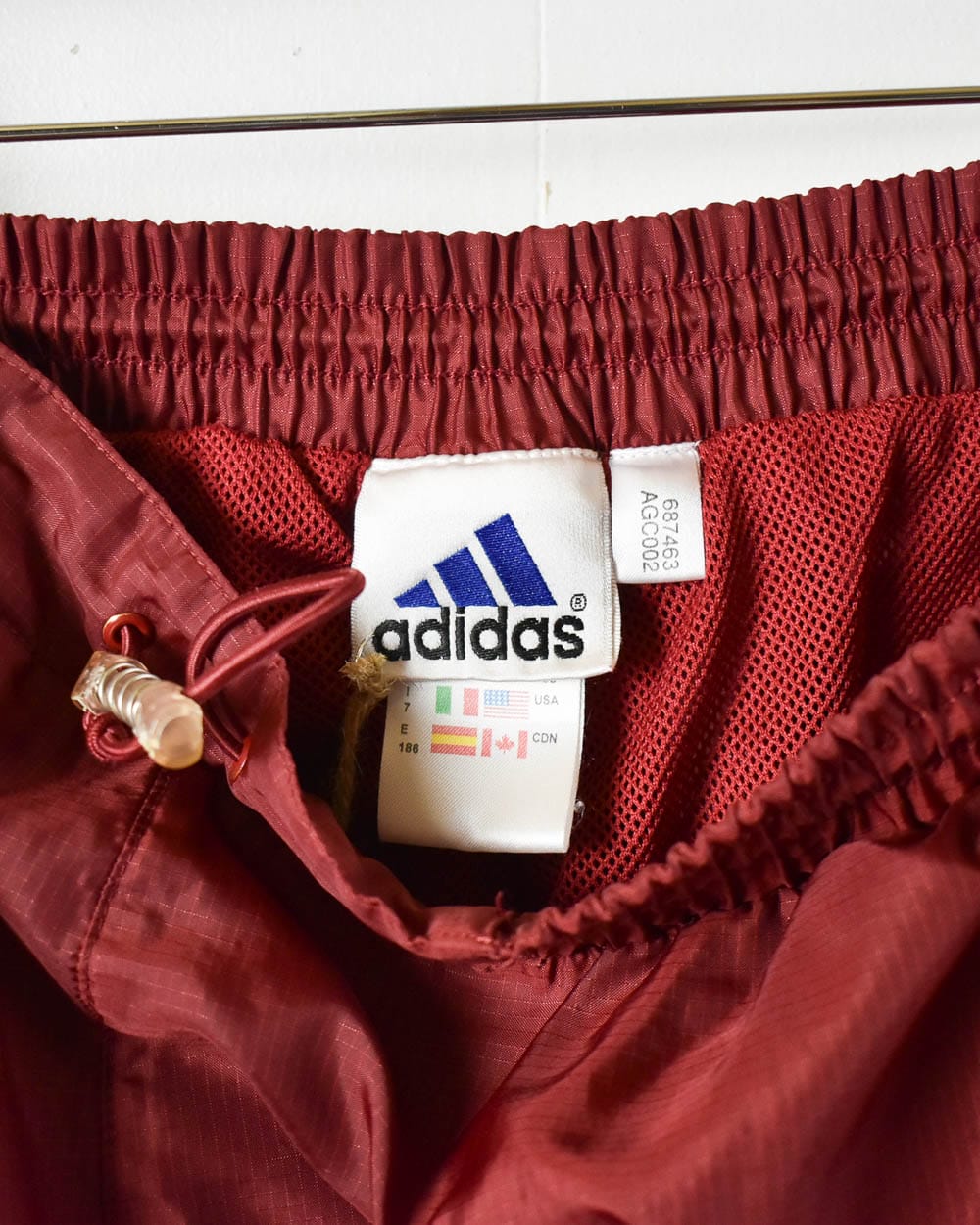 Red Adidas Tracksuit Bottoms - Large