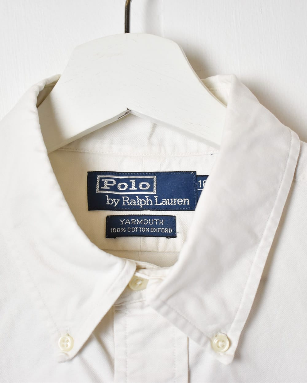 White Polo Ralph Lauren Yarmouth Shirt - Large