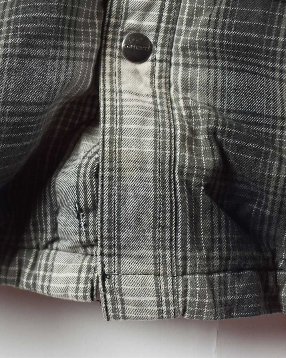 Grey Carhartt Sherpa Fleece Lined Overshirt Jacket - Small