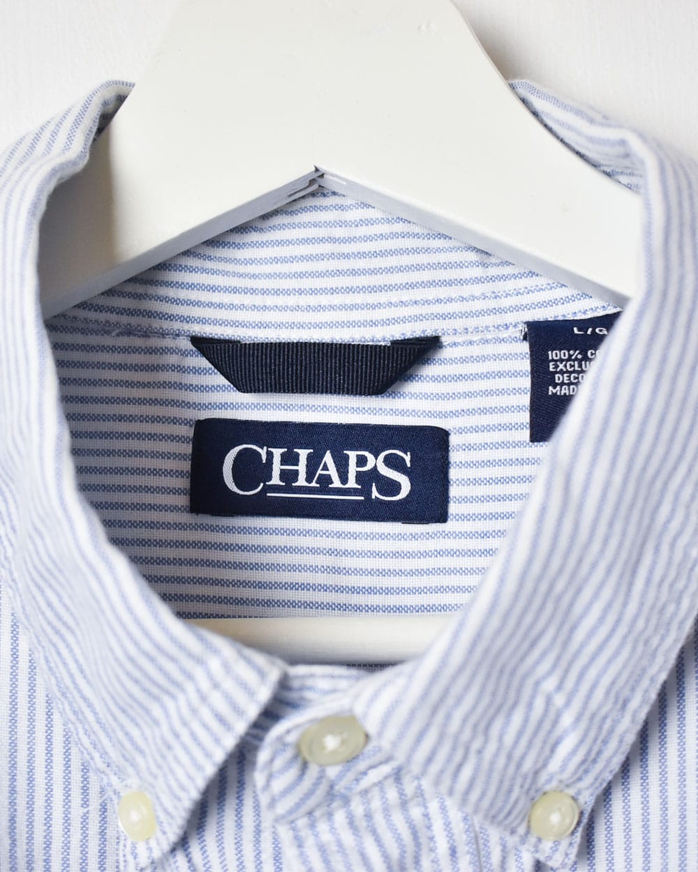 BabyBlue Chaps Ralph Lauren Striped Shirt - Large