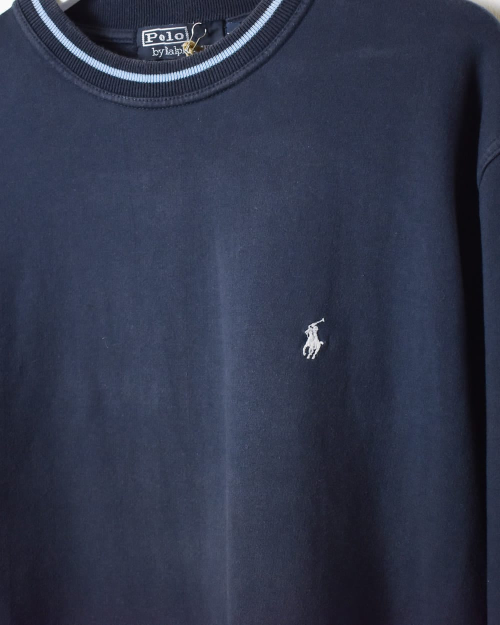 Navy Polo Ralph Lauren Long Sleeved T-Shirt - Medium
