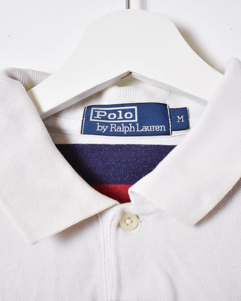 Vintage 90s Stone Polo Ralph Lauren Striped Long Sleeved Polo