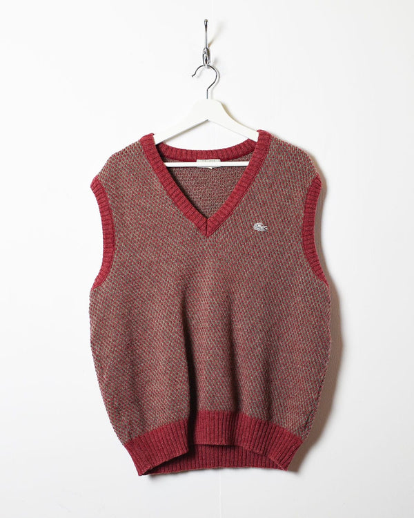 Maroon Chemise Lacoste Textured Sweater Vest - Large