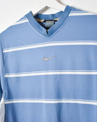 Blue Nike Striped T-Shirt - Small