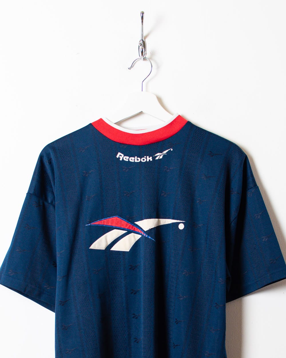 Navy Reebok All-Over Print T-Shirt - Large