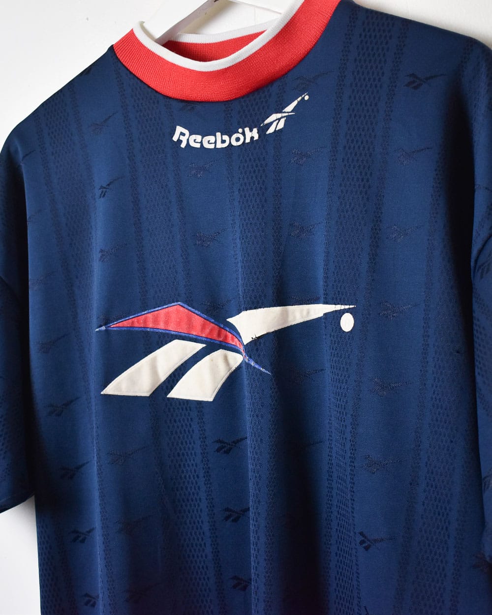 Navy Reebok All-Over Print T-Shirt - Large