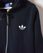 Black Adidas Zip-Through Hoodie - Large