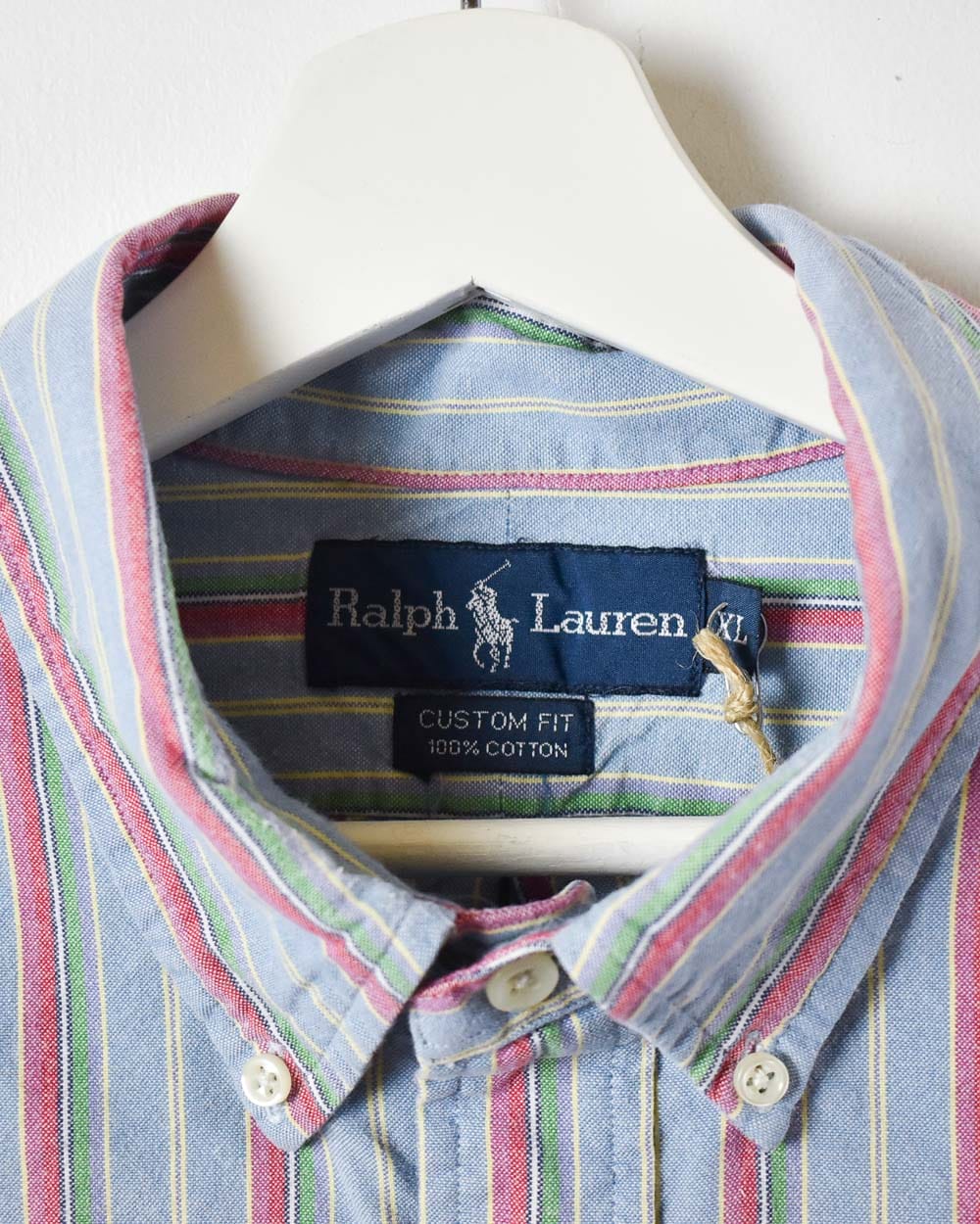 BabyBlue Polo Ralph Lauren Striped Shirt - X-Large
