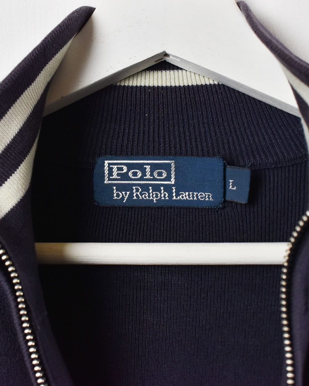 Navy Polo Ralph Lauren Zip-Through Sweatshirt - Large Women's