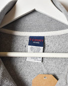 Grey Tommy Jeans 1/4 Zip Fleece - X-Large