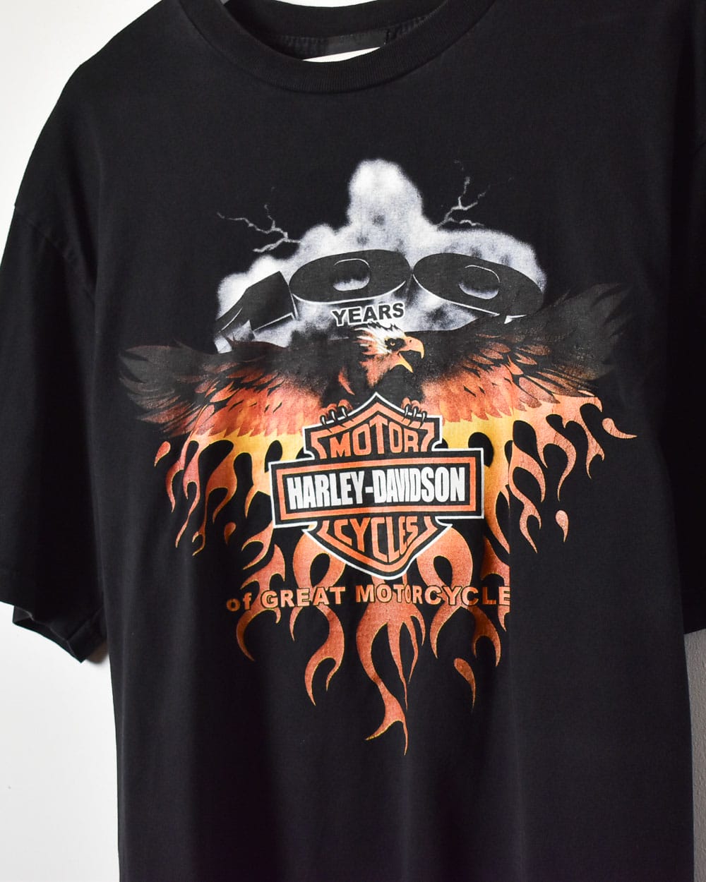 Black Harley Davidson 100 Years Of Great Motorcycles T-Shirt - Large
