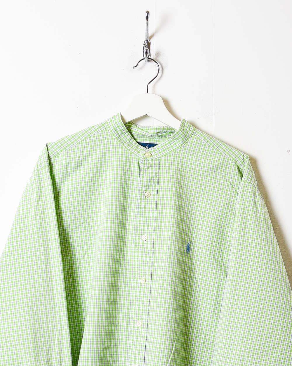 Vintage 90s Green Polo Ralph Lauren Checked Shirt - X-Large Cotton