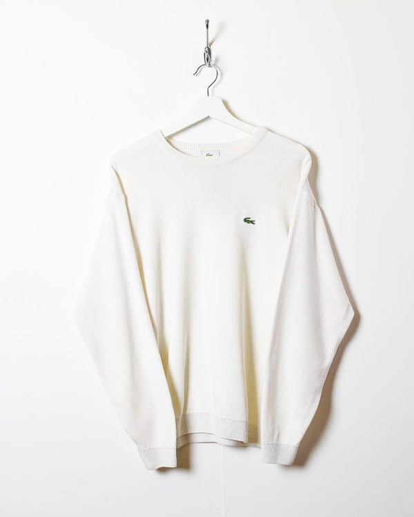 White Lacoste Sport Knitted Sweatshirt - Medium