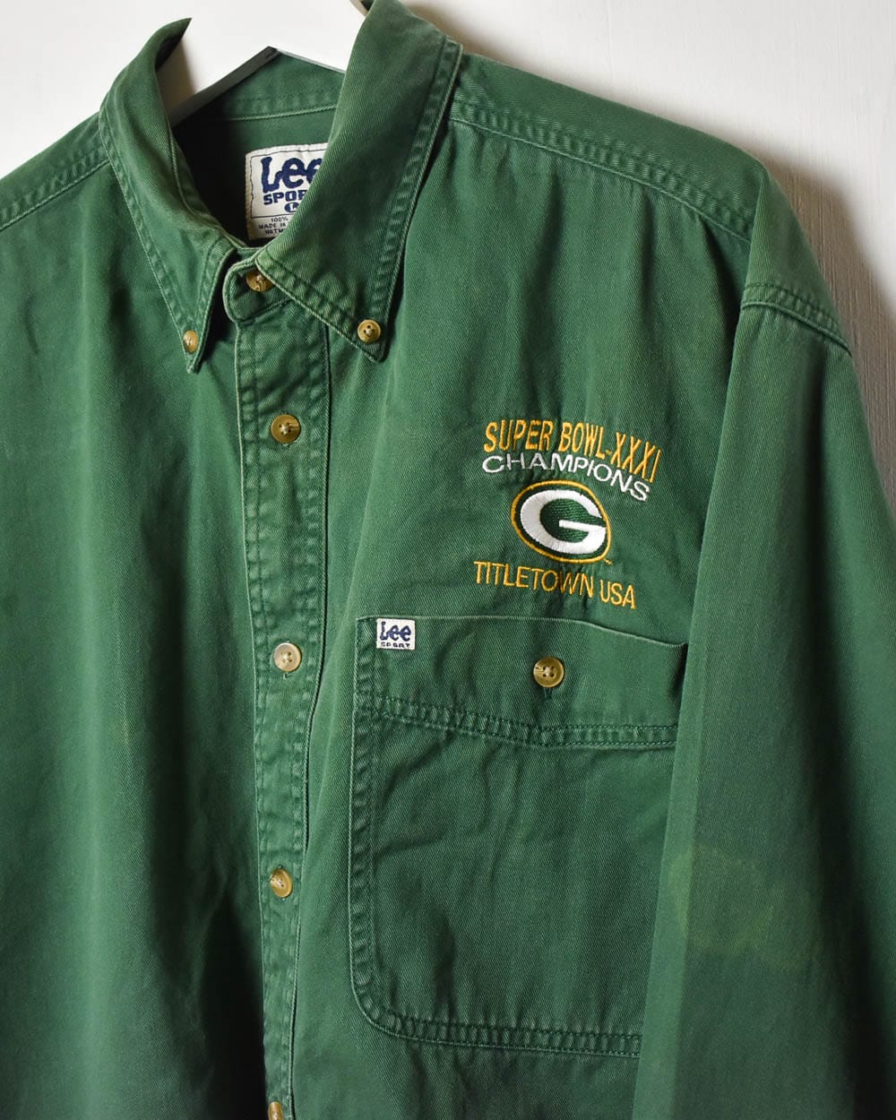 Green Lee Sport Green Bay Packers Super Bowl XXI Champions Shirt - Large