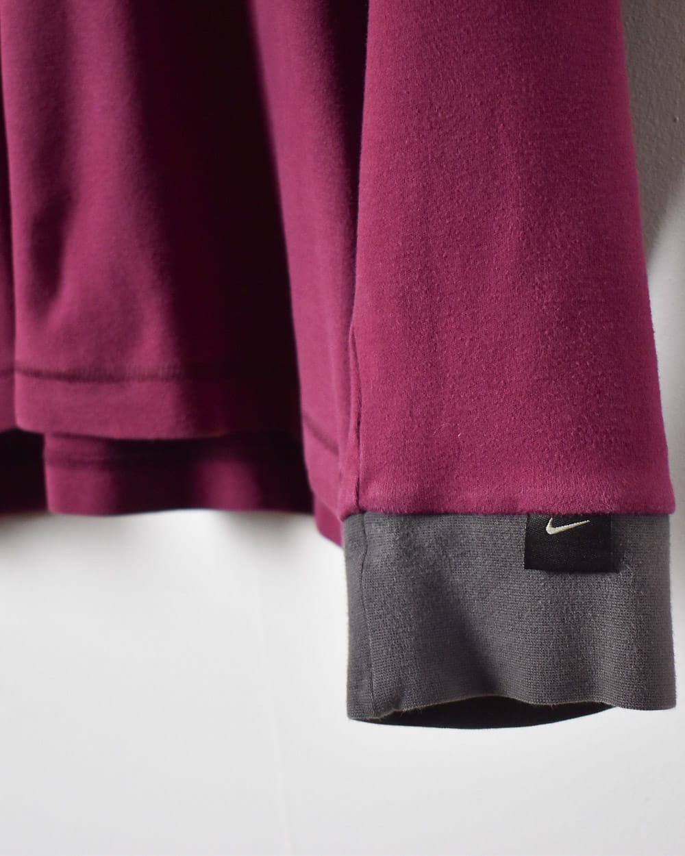 Maroon Nike Long Sleeved T-Shirt - Large Women's