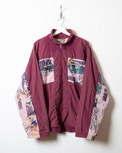 Vintage 00s Maroon Reebok Windbreaker Jacket - X-Large Polyester