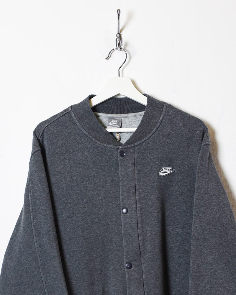 Grey Nike Sweatshirt Varsity Jacket - X-Large