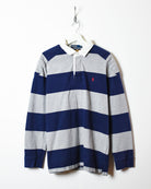 Navy Polo Ralph Lauren Striped Rugby Shirt - X-Large